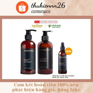 Bộ dầu gội, xả vỏ bưởi, bồ kết Herbario 300ml tặng xịt bưởi