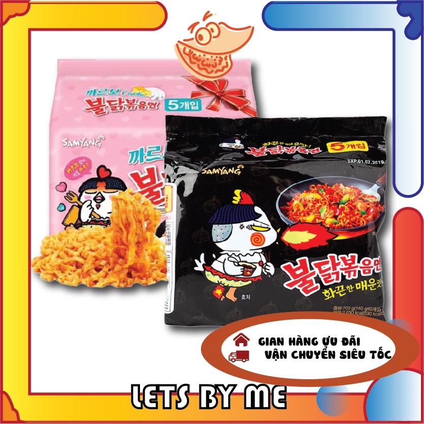 Mì cay sam yang Hàn quốc lốc 5 gói sợi mì dai ngon LETS BITE ME | BigBuy360 - bigbuy360.vn