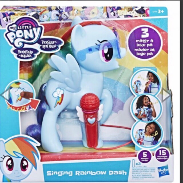 Đồ chơi ngựa Pony karaoke, song ca cùng bé, hiệu Rainbow Dash chính hãng Hasbro Mykingdom