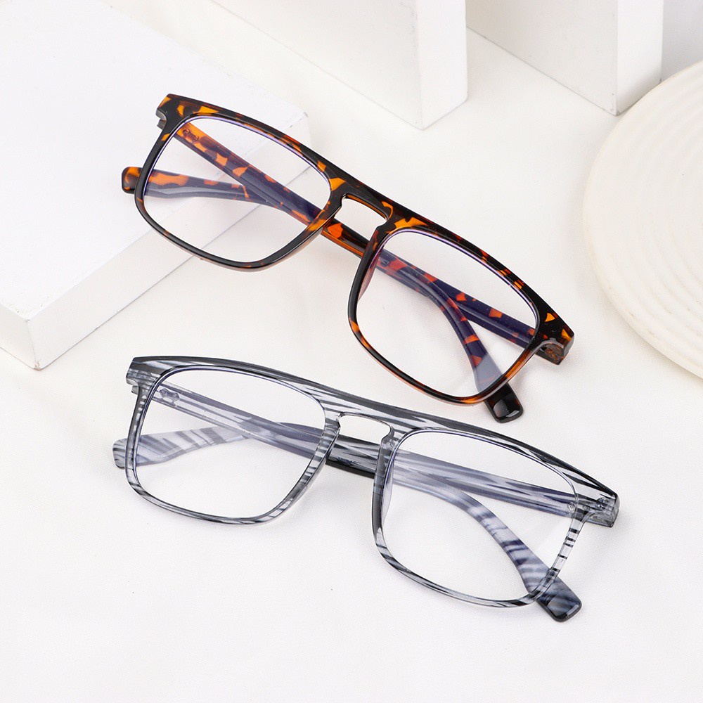 Mắt Kính Gọng Vuông Màu Thạch Nhẹ Chống Ánh Sáng Xanh Thời Trang Cổ Điển Cho Nam Và Nữ Bảo Vệ Mắt Máy Tính