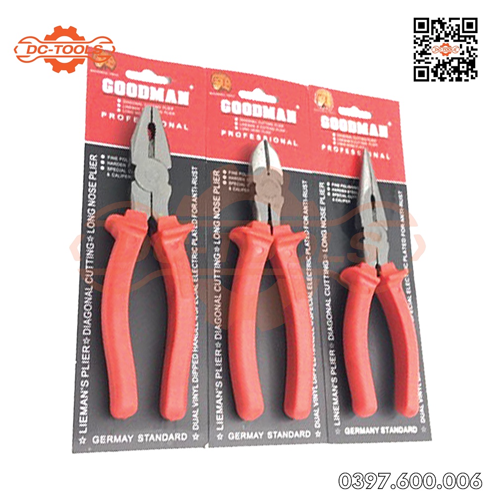 BỘ KÌM Goodman Đỏ 8&quot; CHÍNH HÃNG DCTOOLS (KHO SỈ)