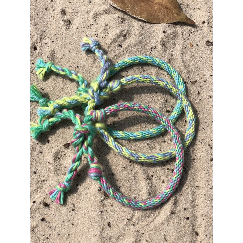 Vòng tay Kumihimo tết chỉ handmade - sợi lớn