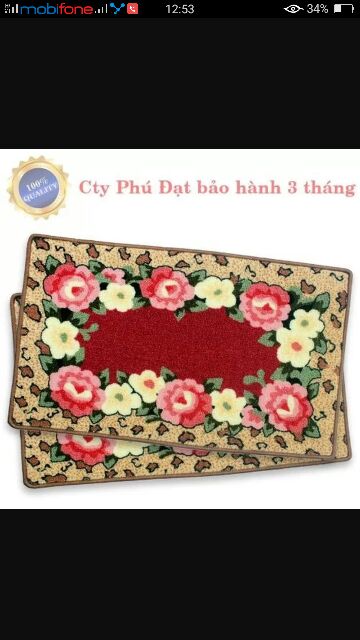 Thảm lau chân 3d kt 40*60cm, thảm chùi chân, thảm trang trí