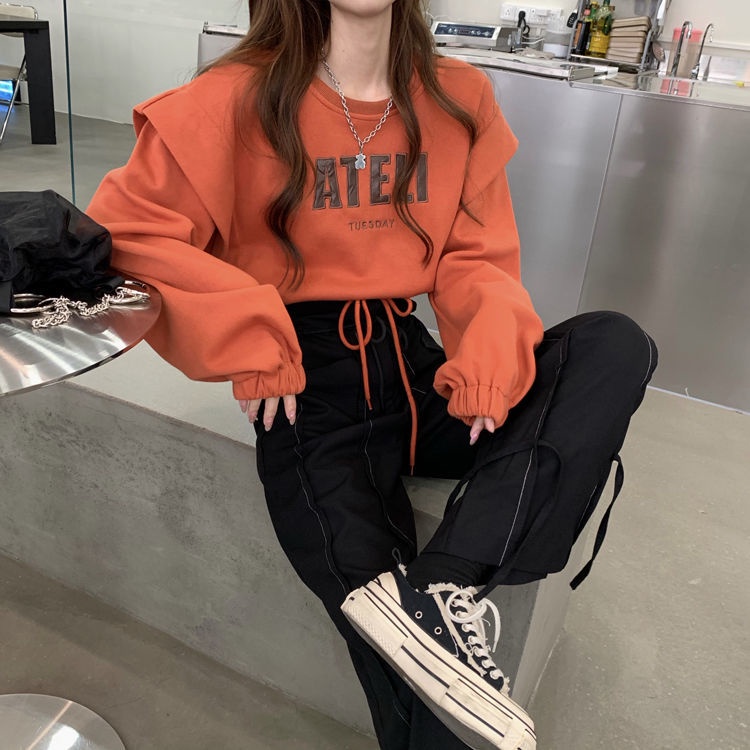 Áo Sweater Dáng Rộng Phối Dây Rút Thời Trang Mùa Thu Mới Dành Cho Nữ 2021 | BigBuy360 - bigbuy360.vn