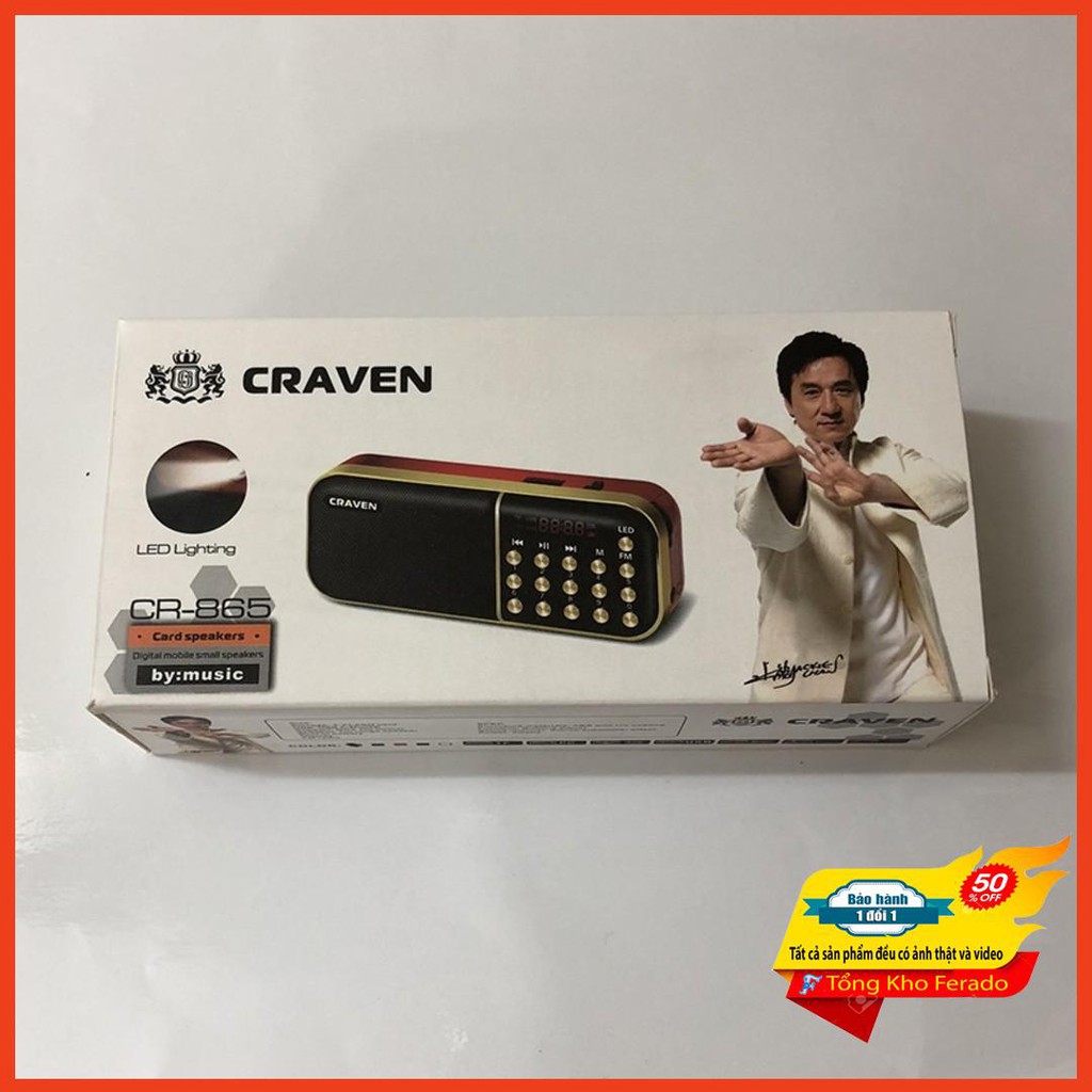 [ Siêu rẻ ] Loa usb,thẻ nhớ,FM Craven CR-865 có đèn pin siêu sáng