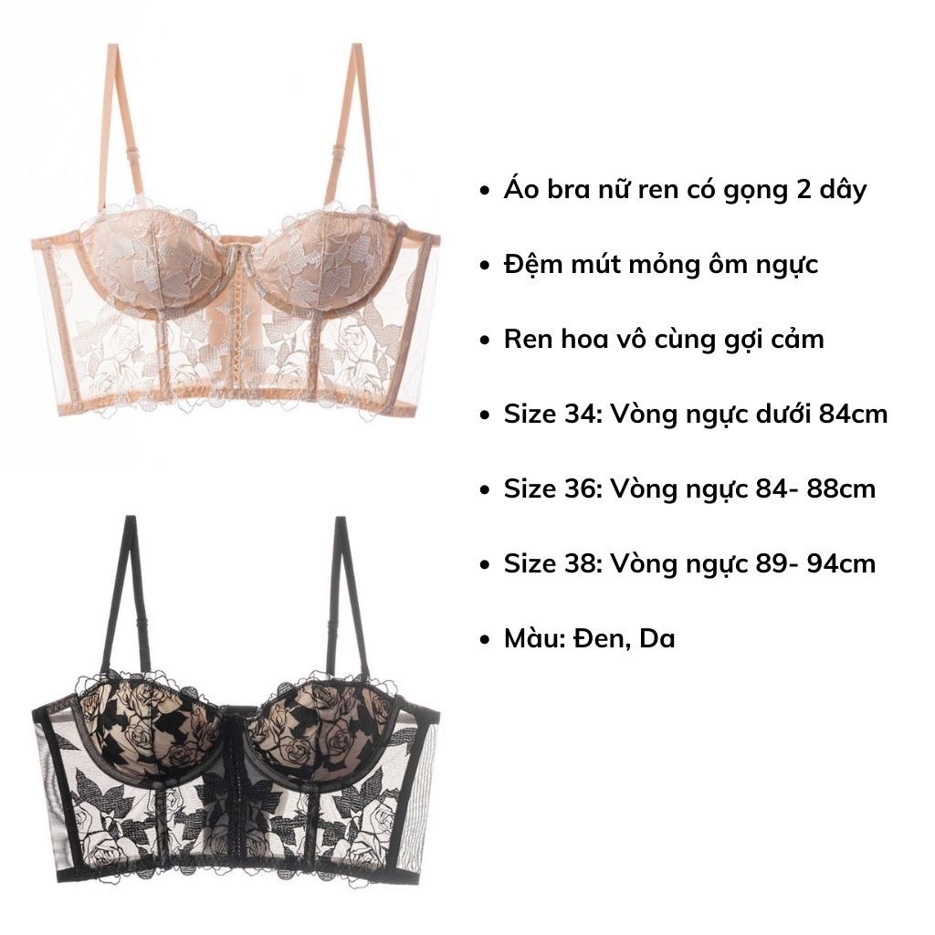 Áo ngực ren cao cấp gợi cảm sexy có gọng mút mỏng YUKI STORE 438