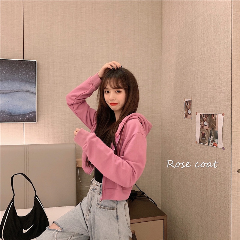 Áo Khoác cardigan Lửng Có Nón Thiết Kế Nhãn Hiệu Đơn Giản Và Đa Năng Thời Trang Mùa Thu Mới niche Cá Tính Dành Cho Bạn Nữ