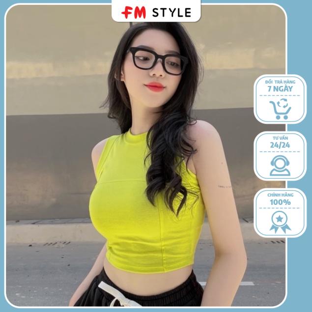 Áo croptop len tăm sát nách thời trang nữ | Áo thun tăm cổ tròn 3 lỗ nữ ulzzang | Fmstyle Shop 220307011