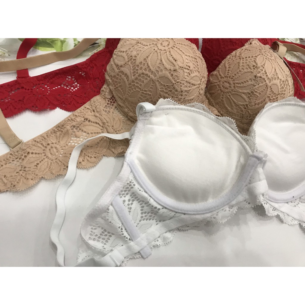 Áo ngực nữ nâng đẩy 4cm, áo lót mút mềm, nội y có gọng Thái Lan ren Sisterhood 2055, Leblur
