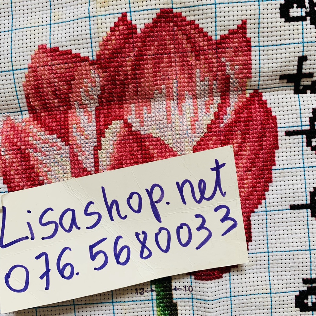 Tranh thêu chữ thập TÂM đã thành phẩm 63x42cm đã thêu rùi