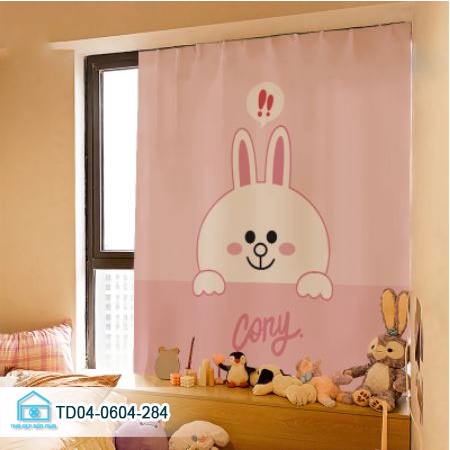 Rèm cửa sổ chống nắng tiện lợi Tín Phát Decor, rèm cửa dán tường dể giặt bst Gấu cute
