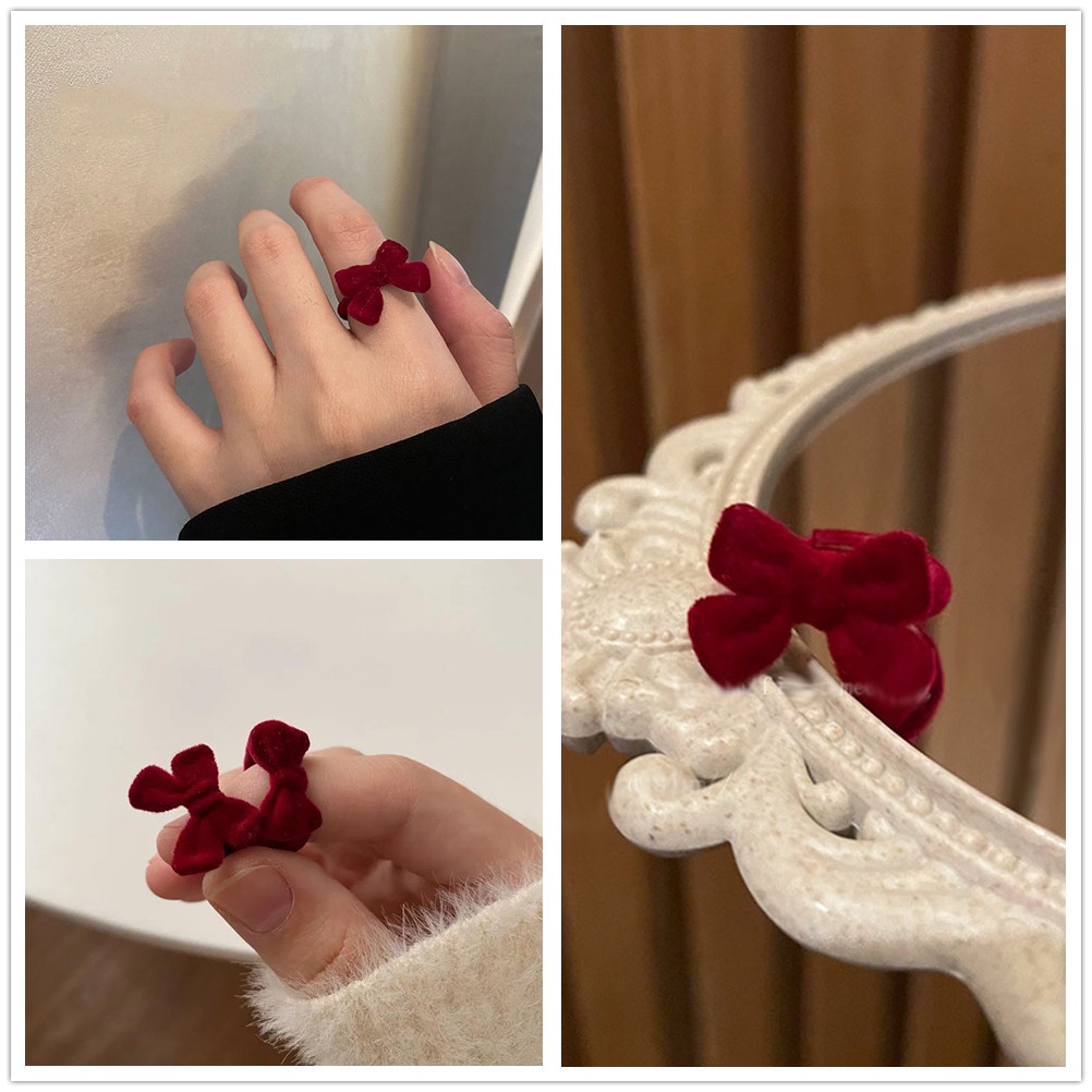 Nhẫn Đeo Ngón Trỏ Đính Nơ Dễ Thương Có Thể Điều Chỉnh Thời Trang Cho Nữ