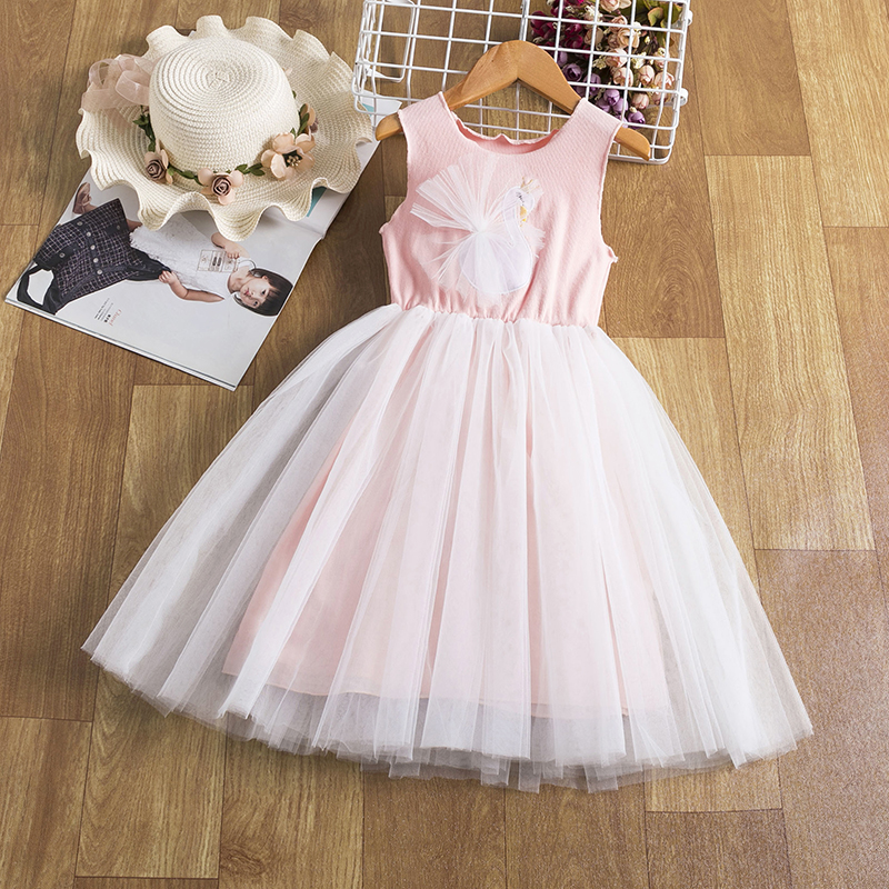 Váy xòe công chúa in hình chú chim xinh xắn dành cho bé gái từ 3-8 tuổi