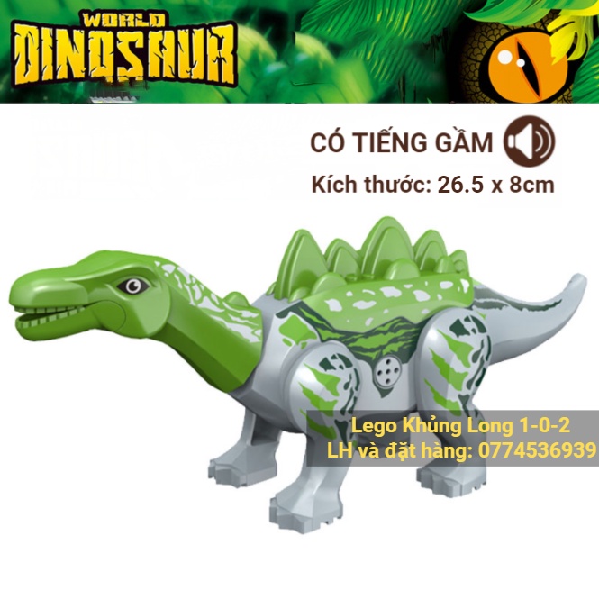 Đồ Chơi Khủng Long Gai 2021 CÓ TIẾNG GẦM Phiên Bản Màu Xanh Lá Jurassic World Hãng Lele