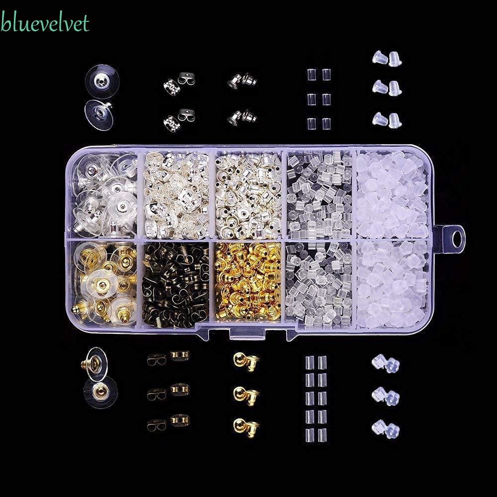 BLUEVELVET DIY Earrings Stoppers Butterfly Shape Clip Buckle Earring Back Findings Silicone Block Backstops Rubber Plugs Earring kit/Multicolor