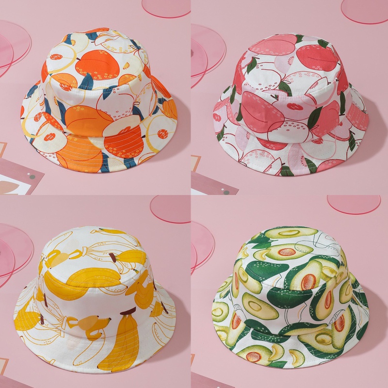 Mũ Tai Bèo Chống Nắng In Họa Tiết Trái Cây Có Dây Đeo Chống Gió Cho Trẻ Em