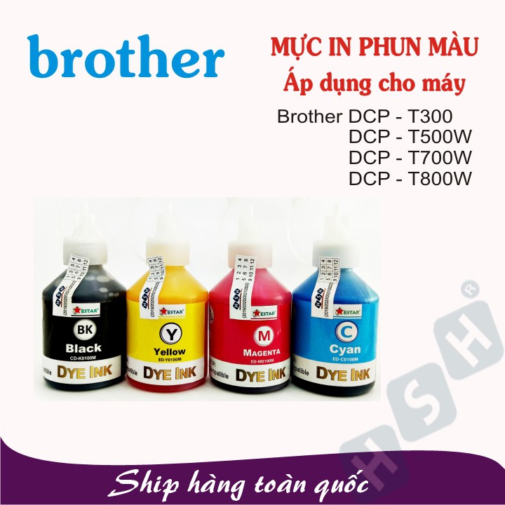 [GIÁ CỰC SỐC] Bộ 4 Màu Mực in phun Brother- Đen, Xanh, Đỏ, Vàng - Box