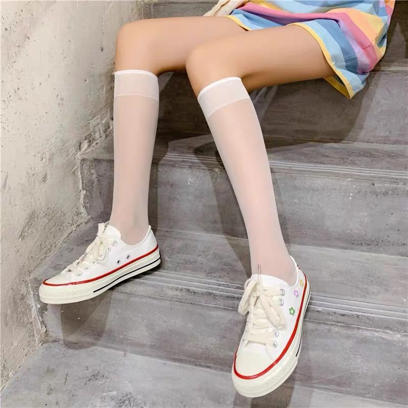 Jiashucheng Hàng Có Sẵn Vớ Lửng Siêu Mỏng Chống Chảy Xệ Thời Trang Mùa Hè Cho Nữ