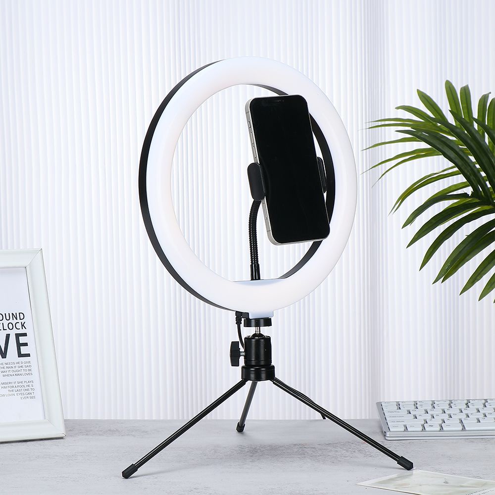 Vòng đèn LED 10 inch kèm giá đỡ ba chân hỗ trợ trang điểm quay video trực tiếp&lt;br&gt;