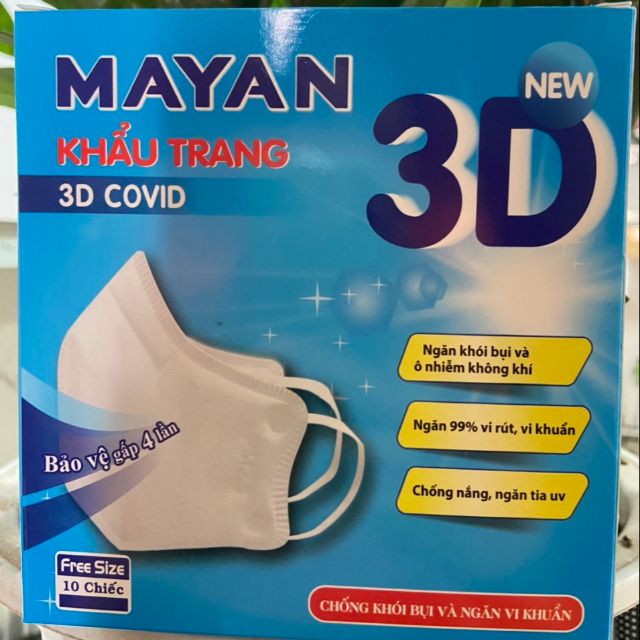 Khẩu trang Mayan 3D Trẻ em và Người lớn (hộp 10 chiếc)