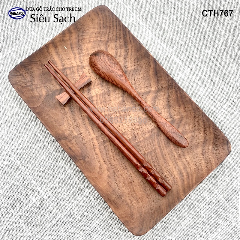 Đũa gỗ Trắc vấu tròn dành riêng cho bé (1 đôi) tập gắp làm quen đôi đũa - CTH767