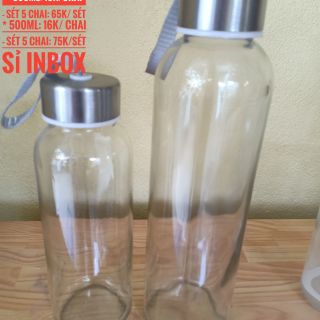 Combo chai thủy tinh có quai : 75k/5c