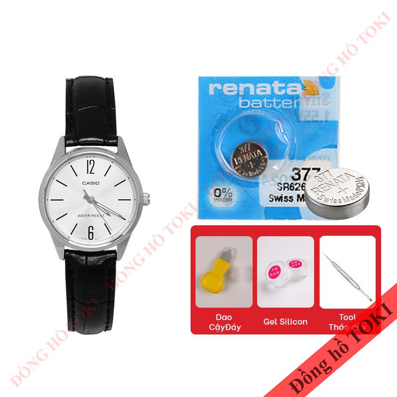 Pin thay cho đồng hồ đeo tay casio LTP-V001 dây da dây kim loại các màu