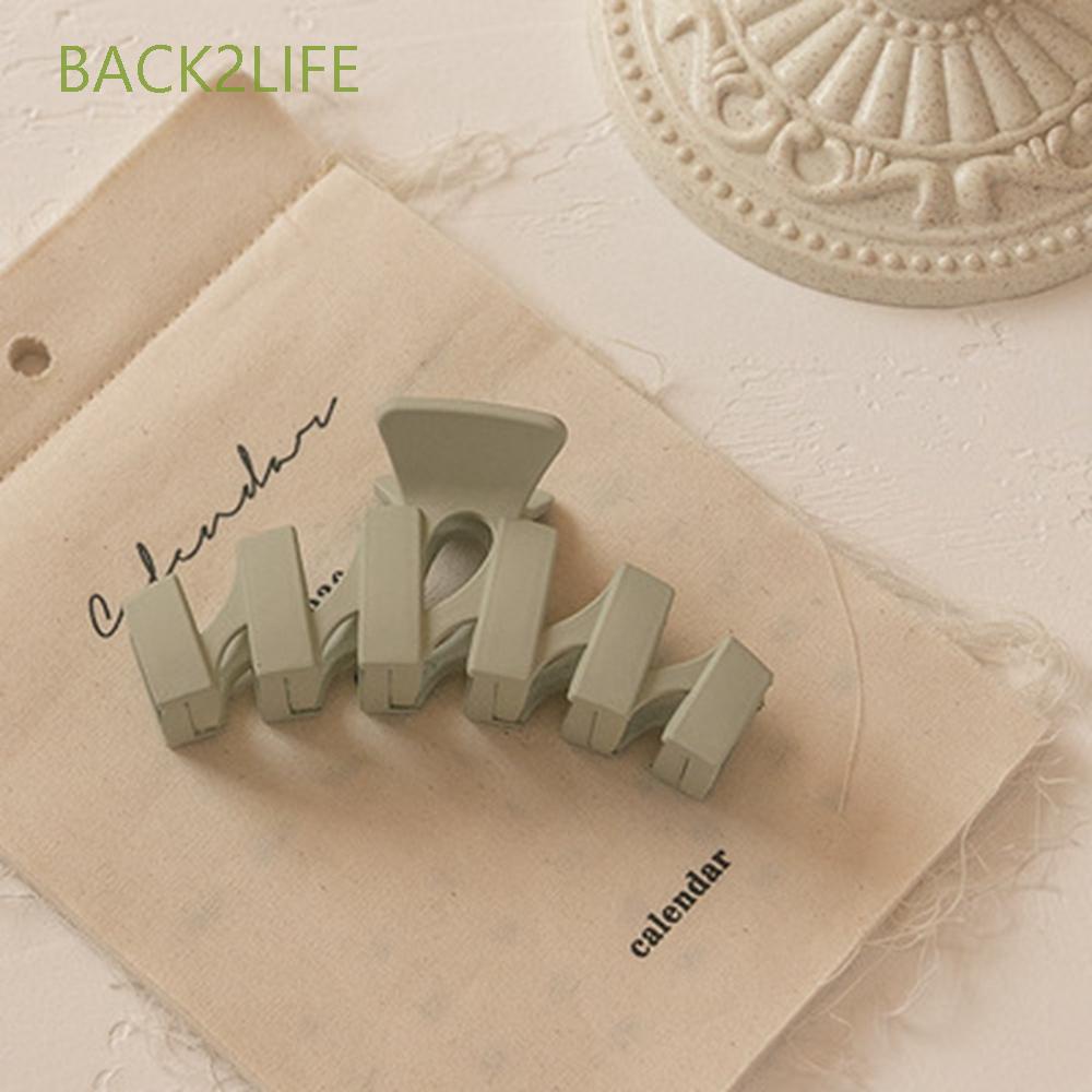 Kẹp tóc acrylic màu kẹo họa tiết hình học đơn giản thời trang cho nữ BACK2LIFE