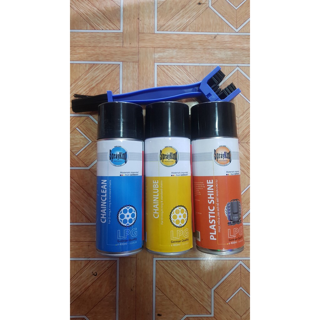 Xịt dưỡng sên, rửa sên và dưỡng nhựa nhám Sprayking