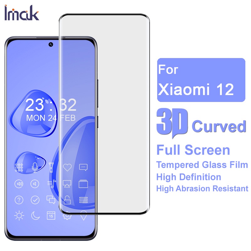 Imak Kính Cường Lực Bảo Vệ Màn Hình Cong 3D Cho Xiaomi Mi 12 Pro 12X Mi12 / Mi12X