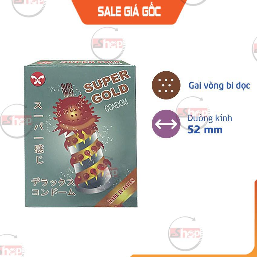 BAO CAO SU GOLD GAI BI LƠN, HỘP 2 CÁI - BCS GÂN GAI CẢM GIÁC ĐÊ MÊ (Hàng Cao Cấp)