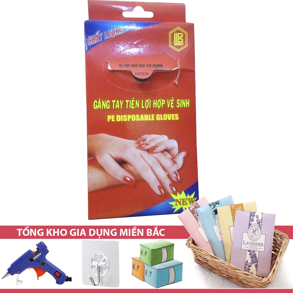 [Tổng Kho Sỉ] Hộp Bao Găng Tay Nilon Tiện Dụng Đỏ TH001 (40~50 Chiếc)