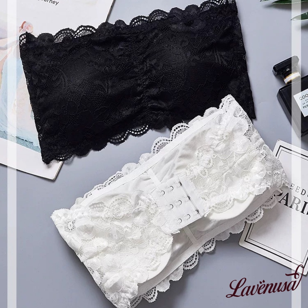 Áo bra quây ngực ren không dây đệm mỏng cài sau chống tụt LAVENUSA AL51