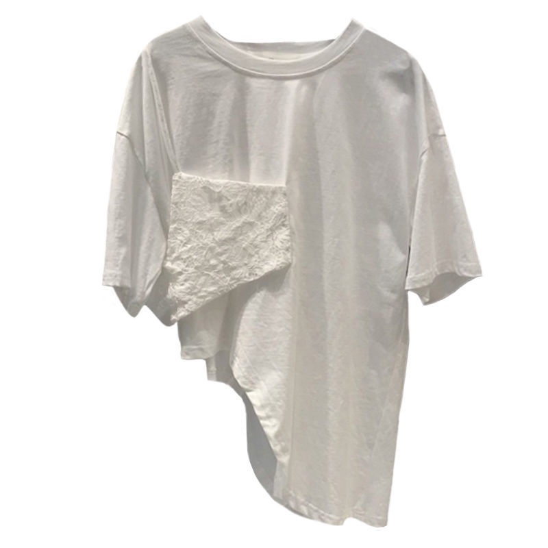 COZOK Áo Thun Tay Ngắn Cổ Tròn Kiểu Xếp Ly Độc Đáo Phong Cách Hàn Quốc