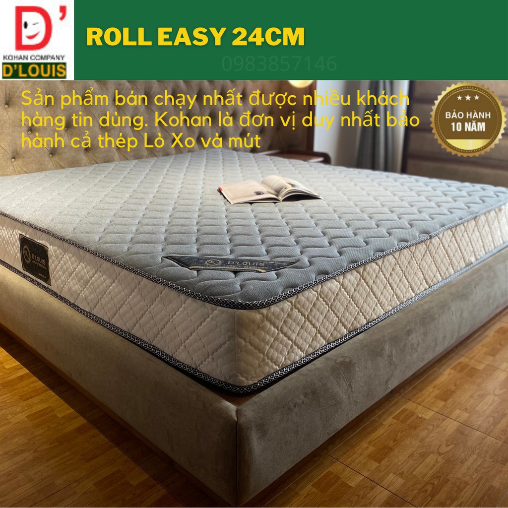 Đệm Lò Xo Túi D'LOUIS Cao Cấp Hút Chân Không cao 24cm, 27cm, 30cm, Đệm Chính Hãng Tiêu Chuẩn Khách Sạn