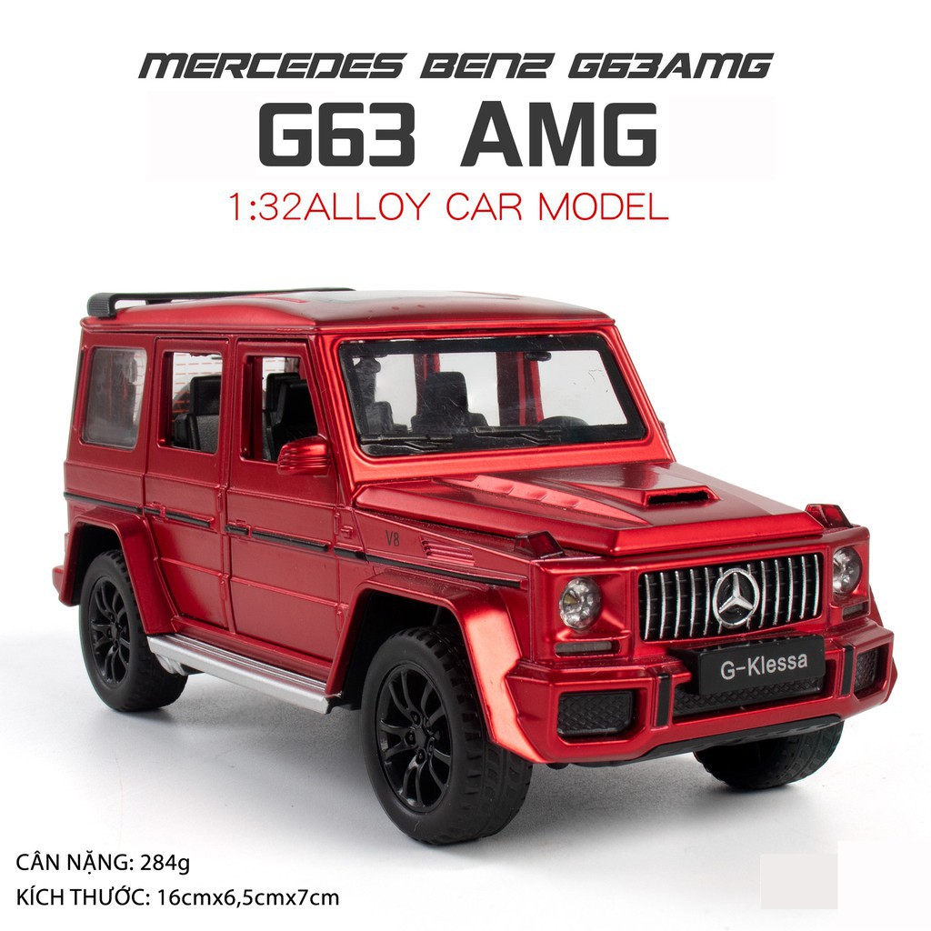 Xe mô hình tĩnh tỉ lệ 1:32 Mercedes AMG G63 hãng Chezhi bằng sắt