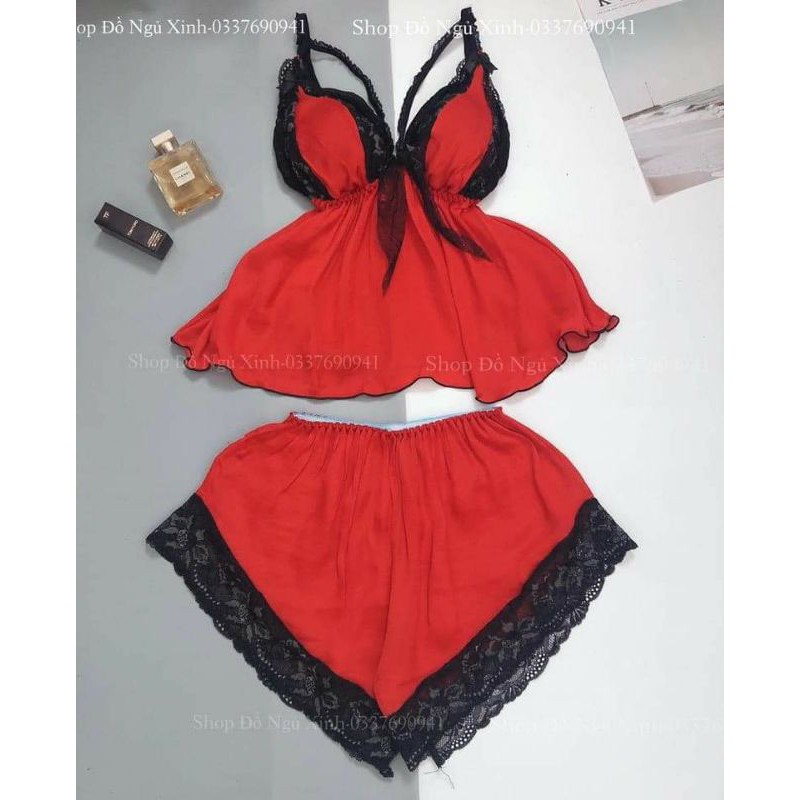 Bộ ngủ lụa đan dây | BigBuy360 - bigbuy360.vn