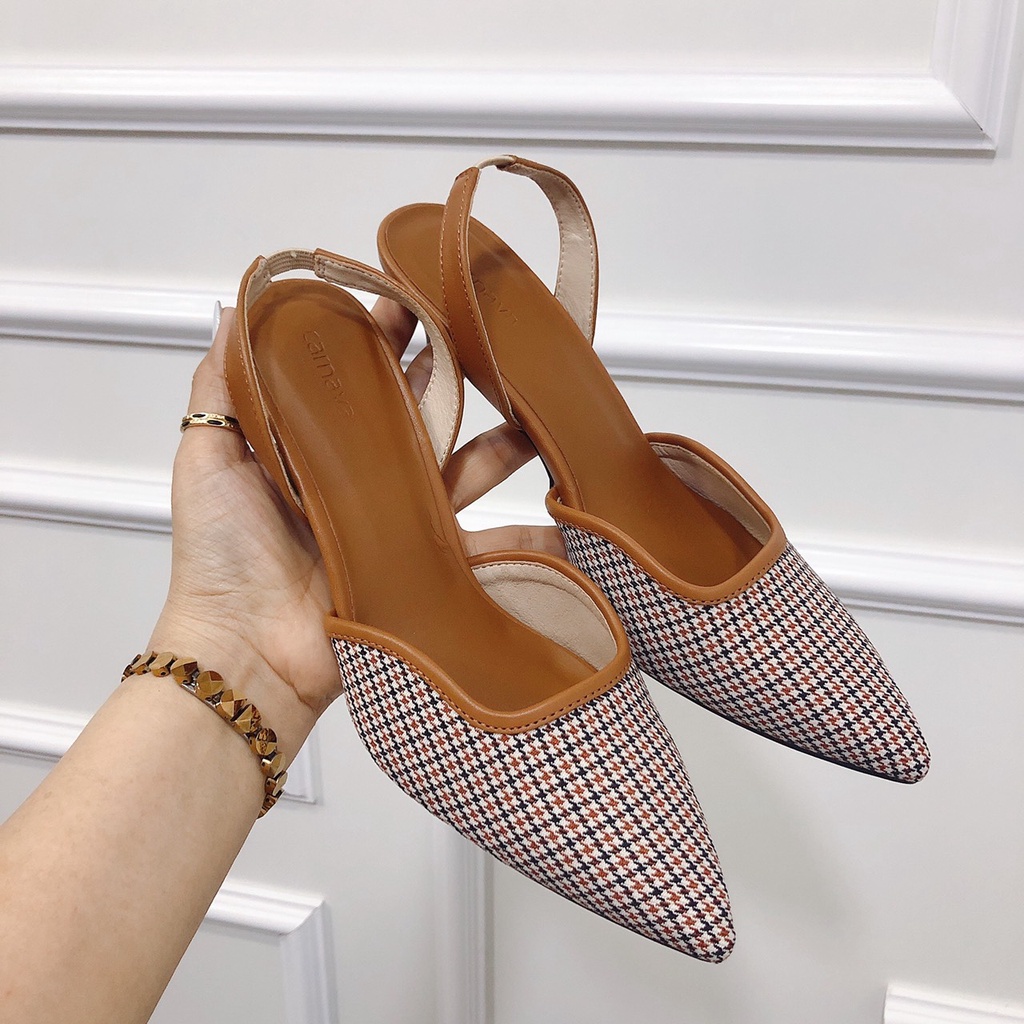 Giày cao gót sandal nữ gót 7p chất da xịn chuẩn hàng cao cấp lên chân tôn dáng - Chị Chảnh Store