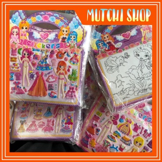 Sticker Hình Dán Nổi Thời Trang 3D Kèm Tranh Tô Màu 20 Tờ Dễ Thương, Siêu Cute Cho Bé, Sỉ Đồ Chơi Trẻ Em Hà Nội