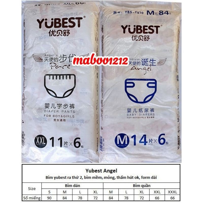 Bỉm Yubest ❤FREESHIP❤ Tã Bỉm YUBEST Gold / night/ angel/ natural/ core quần/ dán đủ size S132/ M108/ L96/ XL84/ XXL72