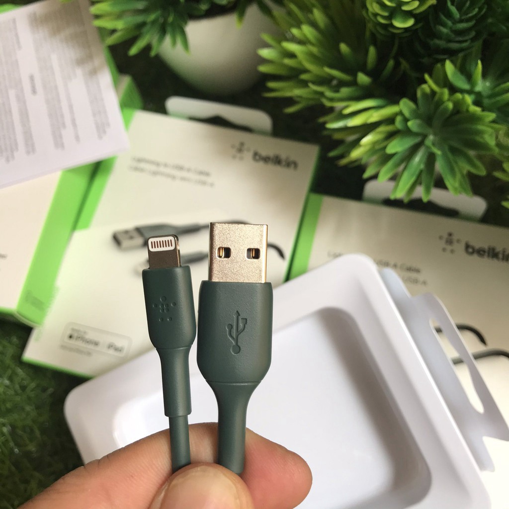 Cáp Sạc Nhanh IPHONE USB - Lightning BELKIN Chính Hãng Của Mỹ, Dài 1m, Bảo Hành 12 Tháng, Ổn Định Dòng Điện, Độ Bền Cao