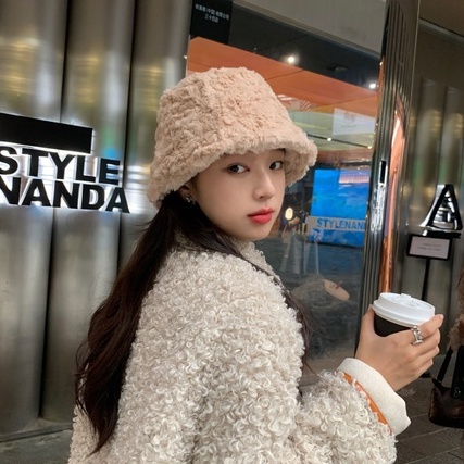 Nón Tai Bèo Phủ Lông Giữ Ấm Thời Trang Thu Đông Hàn Quốc Sành Điệu Dành Cho Nữ