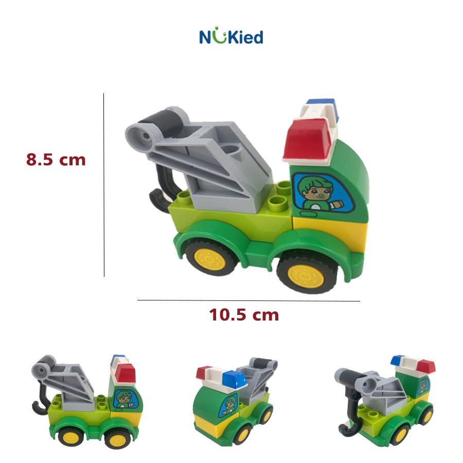 Bộ Lắp Ráp Lego Duplo Ghép Mô Hình Xe Chuyên Dụng Robot – Đồ Chơi Thông Minh Cho Bé – Nhựa ABS - Nukied