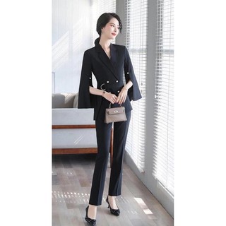 BỘ VEST DÁNG DÀI TAY XẺ DUYÊN DÁNG - KS531