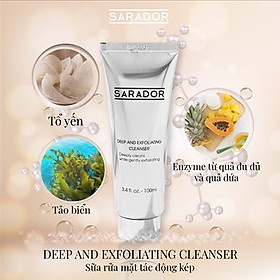 [DATE 12/22] Sữa rửa mặt và Tẩy da chết 2in1 chứa BHA và AHA - SARADOR DEEP AND EXFOLIATING CLEANSER 100ml