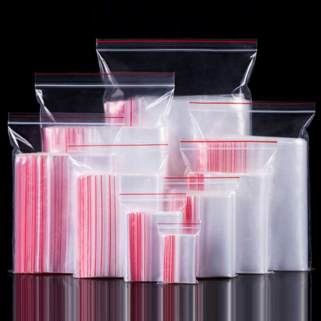 1 kg túi zip chỉ đỏ hàng loại 1 dày dặn - Ấn để chọn size