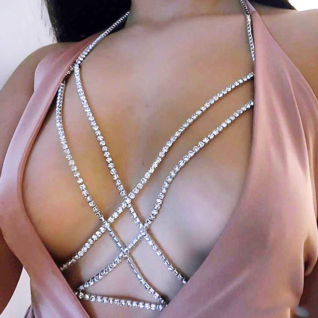 Dây đeo cơ thể đính đá nhân tạo đẹp mắt quyến rũ cho nữ