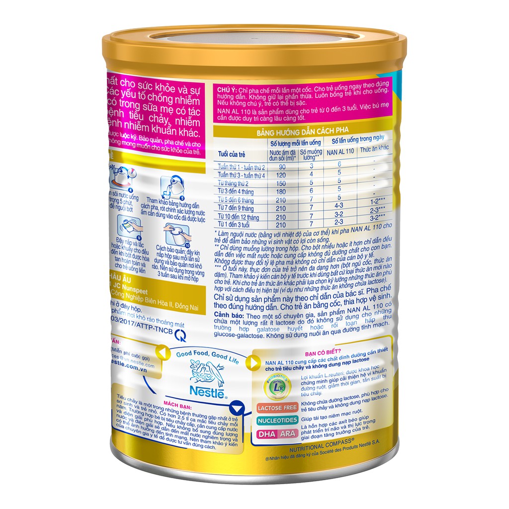 Sữa Bột Nestle NAN AL 110 - Hộp 400gram