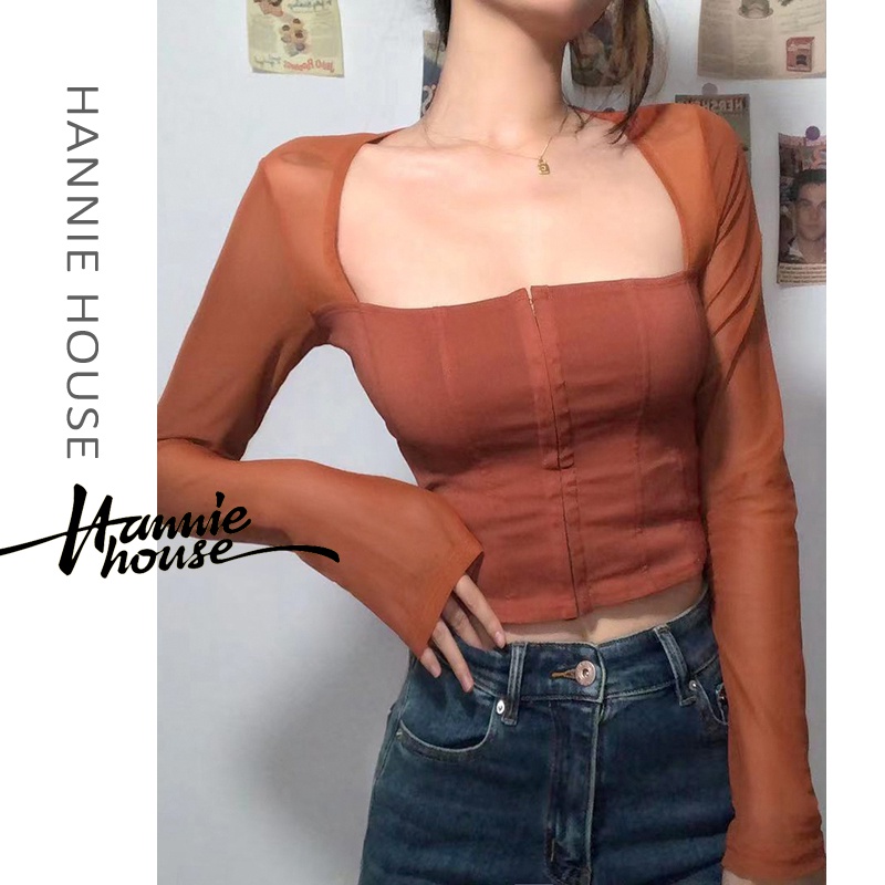 Áo corset tay dài kiểu xương cá dành cho nữ
