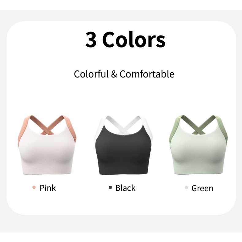 Áo Lót Thể Thao Một Mảnh S ~ 2XL Có Đệm Ngực Cố Định Lưng Cao Chống Sốc Màu Tương Phản